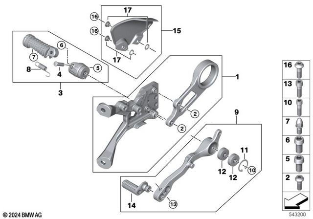 46715A7EF84 - Frame and Mounting Parts: Foot Peg Plate Right - Racing for BMW-Motorrad Image image