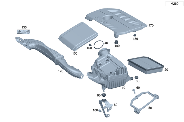 940100 - Engine Compartment Lining/Air Intake: Elastomer Bearing for Mercedes-Benz: 180A, 180b, 220a, A220, A35 AMG, CLA250, CLA35 AMG, GLA250, GLA35 AMG, GLB250, GLB35 AMG Image image