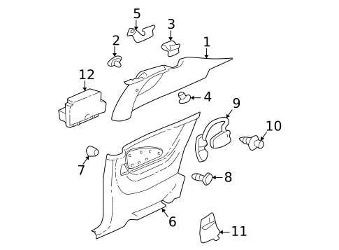 Interior Trim - Quarter Panels for 2002 Chevrolet Monte Carlo #0