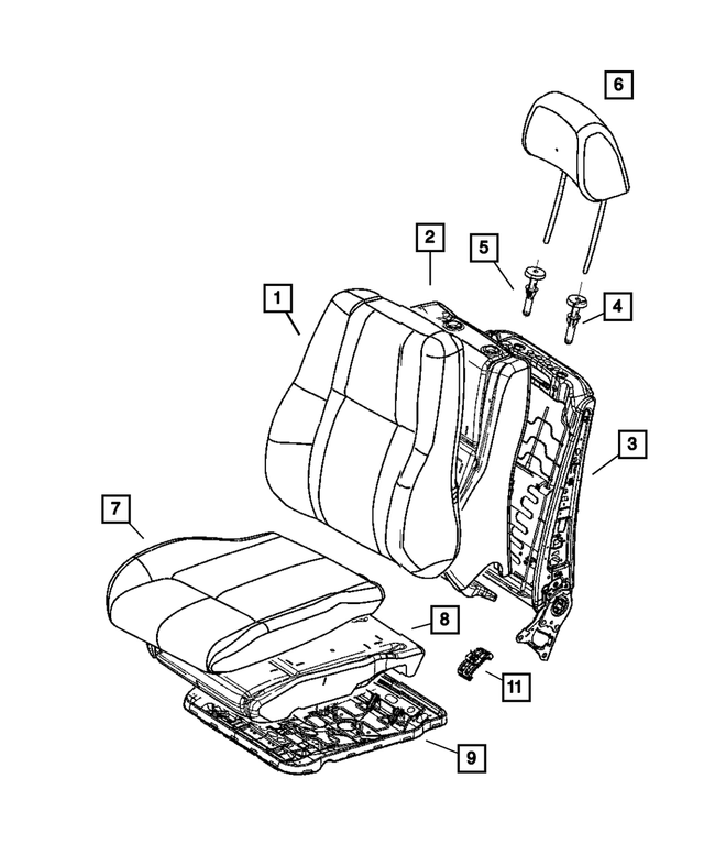1DU151J3AA - Interior Trim: Front Seat Back Cover, Left for Mopar Image