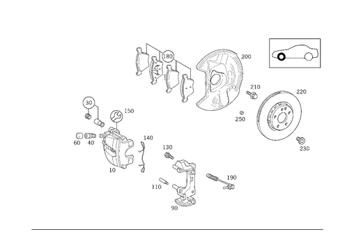 Front Wheel Brake for 1999 Mercedes-Benz SLK230 #0