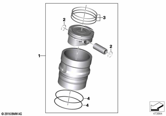 11258566409 - Engine: Set Pistons with Cylinder Liner -  for BMW-Motorrad Image