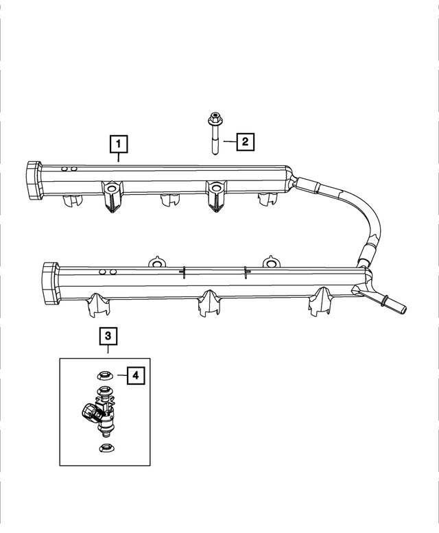 R3034198AA - Fuel and Accelerator Pedal: Fuel Rail, Remanufactured for Dodge: Challenger, Charger, Durango | Jeep: Grand Cherokee WK Image