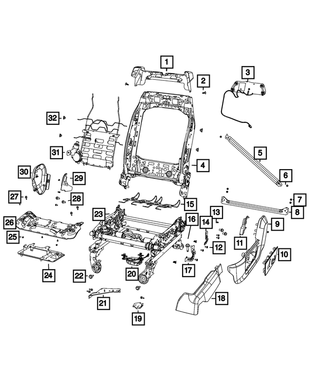 68050494AA - Interior Trim: Front Seat Support for Mopar Image