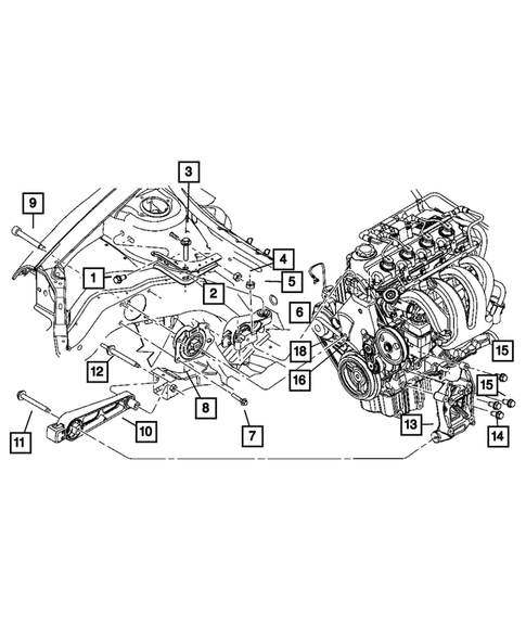 Engine Mounting for 2005 Dodge Neon #1