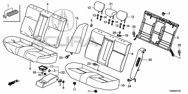 Rear Seat for 2013 Acura ILX #0
