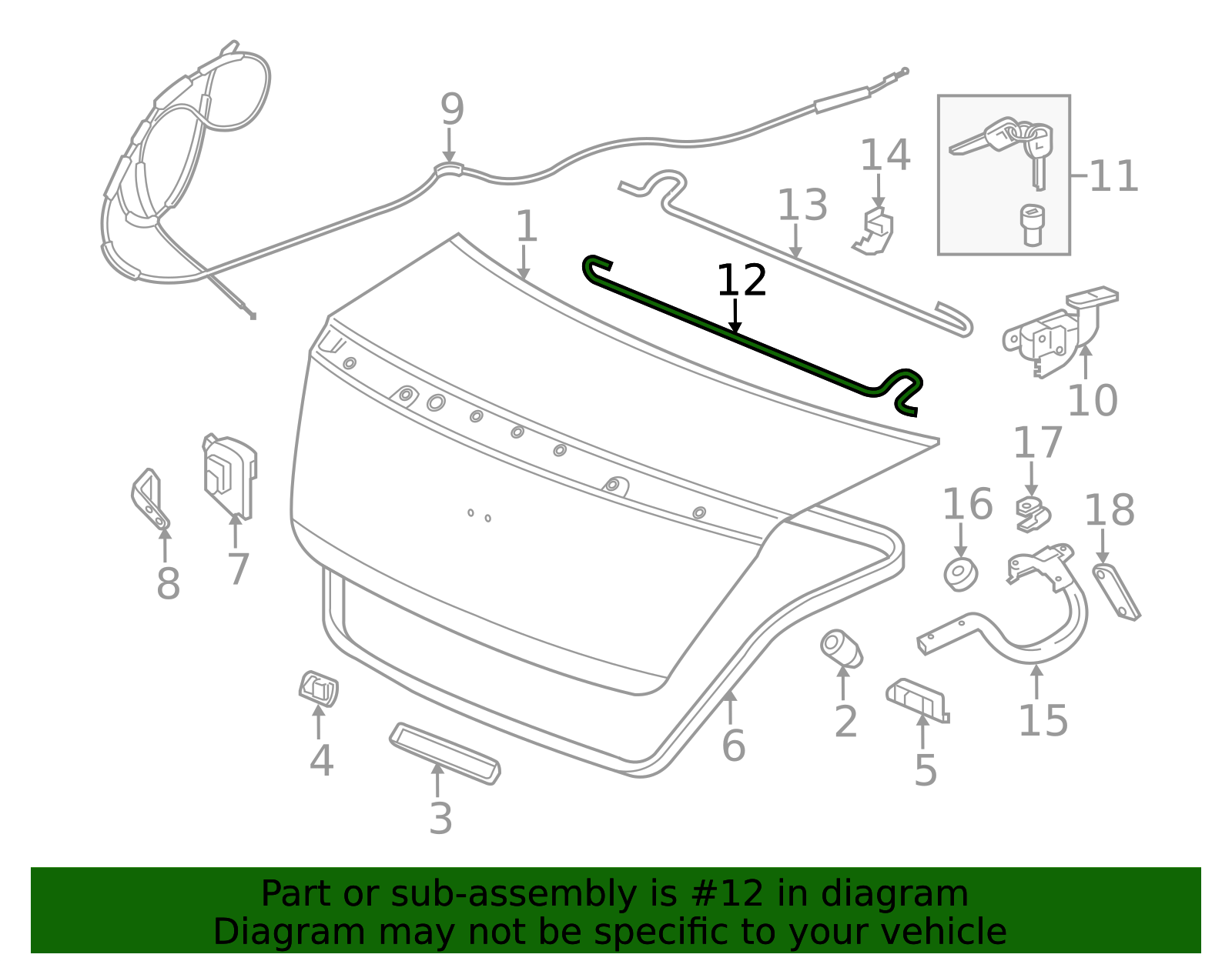 74871-T2A-A10 - 2013-2017 Honda Accord - Spring R Trunk Open