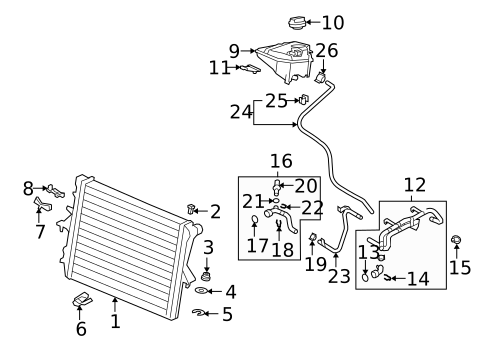 Radiator With Transmission Cooler For Audi S4 2004-2009 V8 4.2L - Replaces 8E0121251AB