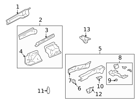 Structural Components & Rails for 1998 Acura Integra #0