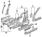 4635SK7A00ZZ - Body: Hinge Pillar for Acura: Integra Image