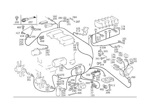 Engine Cable Harness, Body Mounted for 1985 Mercedes-Benz 300SD #0