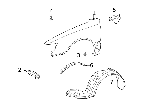 Fender & Components for 1999 Lexus ES300 #0