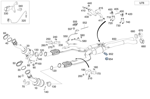 Exhaust System on 6-Cylinder Gasoline Vehicles for 2021 Mercedes-Benz GLC63 AMG #0