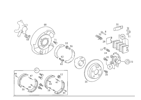 Rear Wheel Brake for 1999 Mercedes-Benz C43 AMG #0