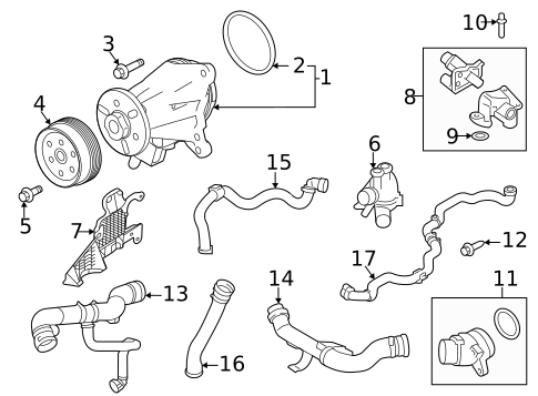 Water Pump for 2021 Land Rover Range Rover Sport #0