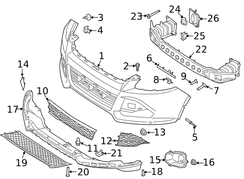 Bumper & Components - Front for 2016 Ford Escape #0