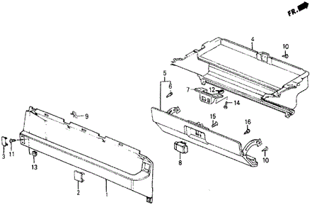 Glove Box Components for 1984 Honda Wagovan #0