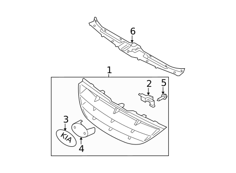 Grille & Components for 2005 Kia Spectra5 #0