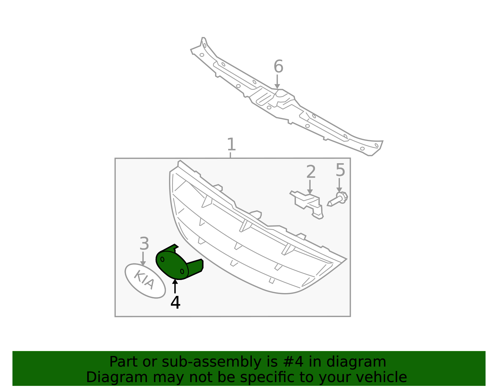 86353-2F230 - Emblem Holder 2005-2006 Kia | Smithtown Kia Parts