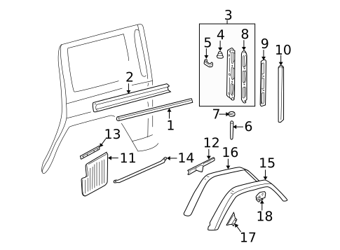 Exterior Trim - Quarter Panel for 2010 Mercedes-Benz G550 #0