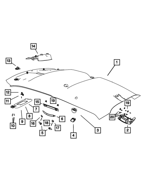 Headliners-Visors-Assist Straps for 2014 Dodge Challenger #0