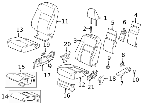 Passenger Seat Components for 2024 Honda Passport #0