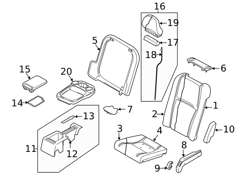 Rear Seat Components for 2006 Volvo XC90 #1