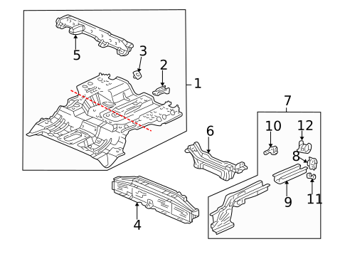 Rear Floor & Rails for 2005 Honda Civic #3