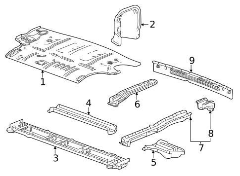 Rear Floor & Rails for 2021 Chevrolet Suburban #0