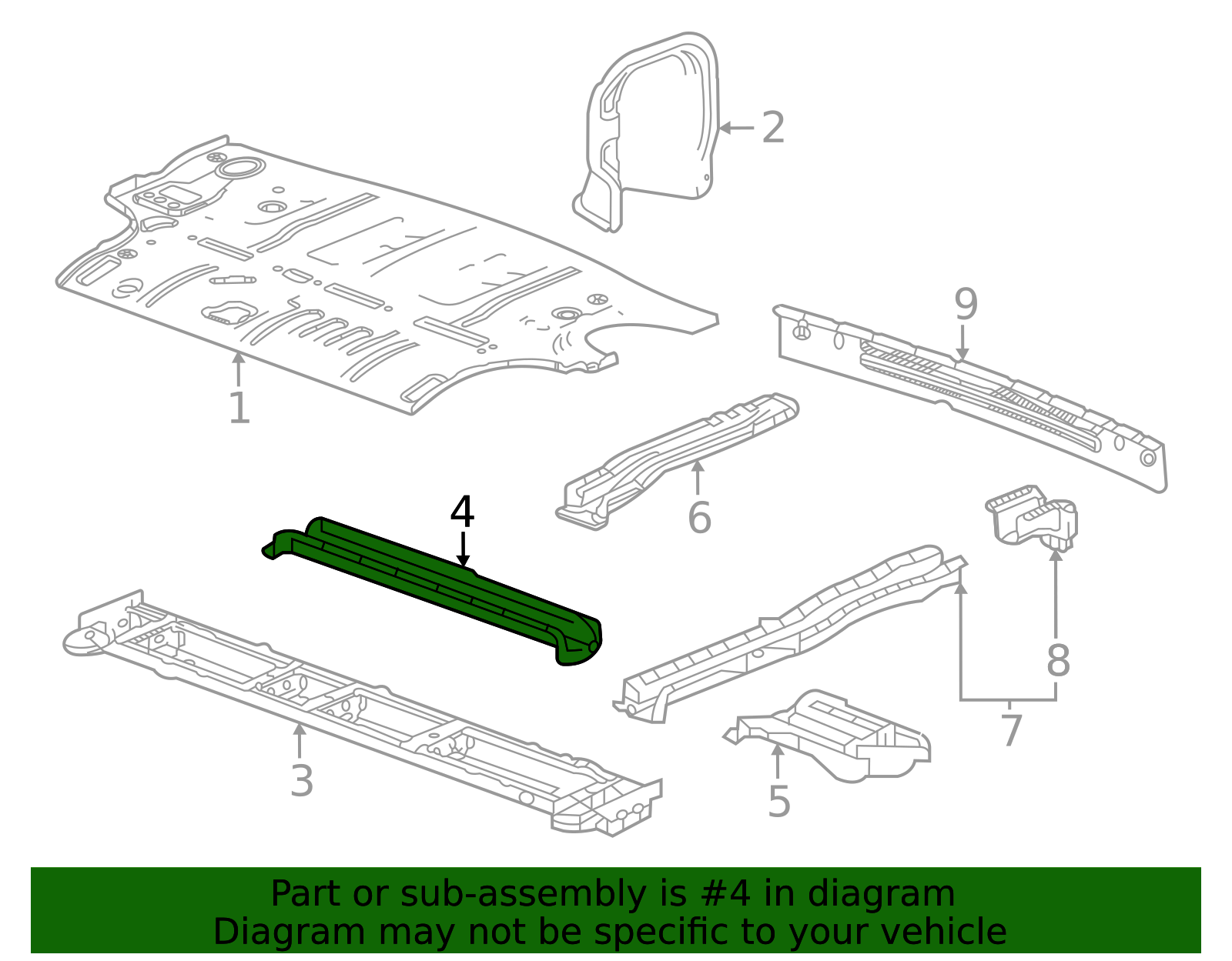 2021-2025 GM Underbody Rear Cross Sill 84424593 | Applegate Chevrolet Parts