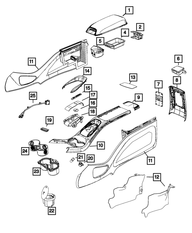 68105571AA - : Floor Console Mat for Mopar Image