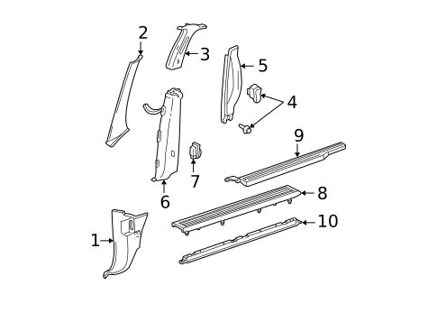 Interior Trim - Pillars for 2005 Ford Freestar #0
