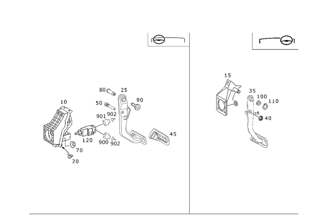 2202901119 - Pedal Assembly: Bearing Bracket for Mercedes-Benz: 300S, CL500, CL55 AMG, CL550, CL600, CL63 AMG, CL65 AMG, S430, S55 AMG, S600, S63 AMG, SL500, SL55 AMG, SL550, SL600, SL63 AMG, SL65 AMG Image image
