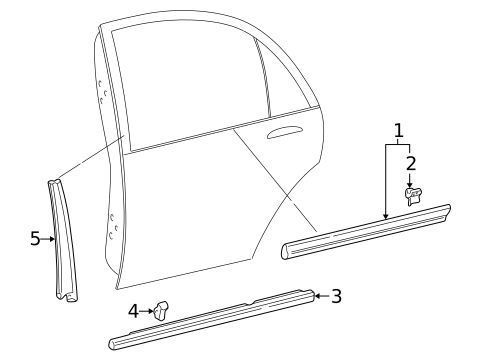 Exterior Trim - Rear Door for 1999 Acura RL #0