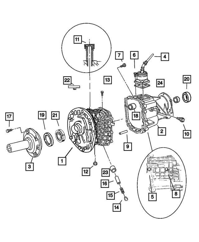 5066646AA - Manual Transmission 5 Speed: Transmission Rear Case for Mopar Image