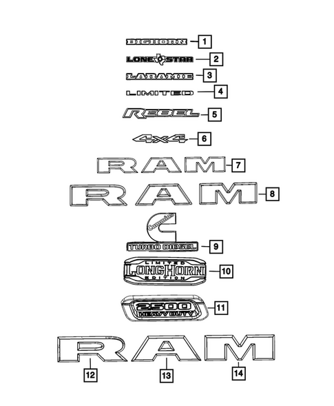Nameplates for 2026 Ram 2500 #0