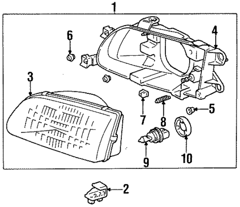 Headlamp Components for 1997 Toyota Tercel #0