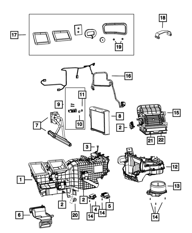68197458AC - Air Conditioners and Heaters: Distribution Housing for Mopar Image