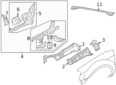 Structural Components & Rails for 2009 Ford Taurus #0