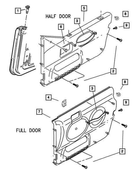 Door Trim Panels- Front and Rear for 2006 Jeep Wrangler #0