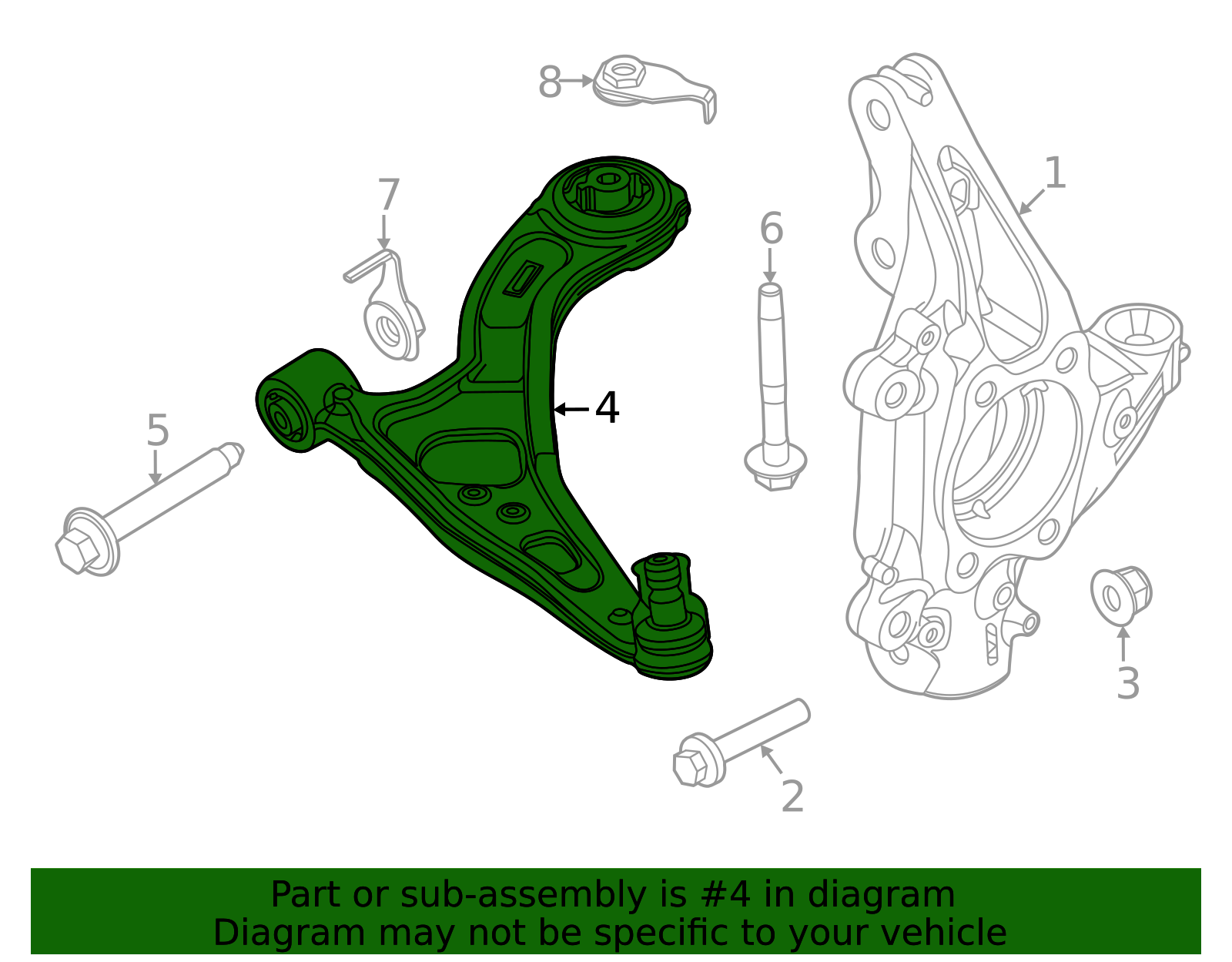 2021-2025 Ford Mustang Mach-E Lower Control Arm LJ9Z-3079-A | QuirkParts