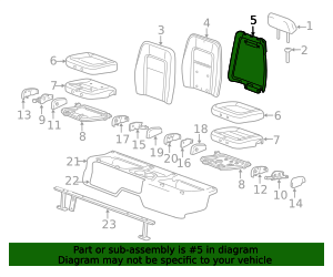 2015-2022 GM Jet Black Rear Seat Back Trim Panel 23262201 | OEM Parts ...