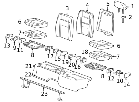 Rear Seat Components for 2017 GMC Canyon #0