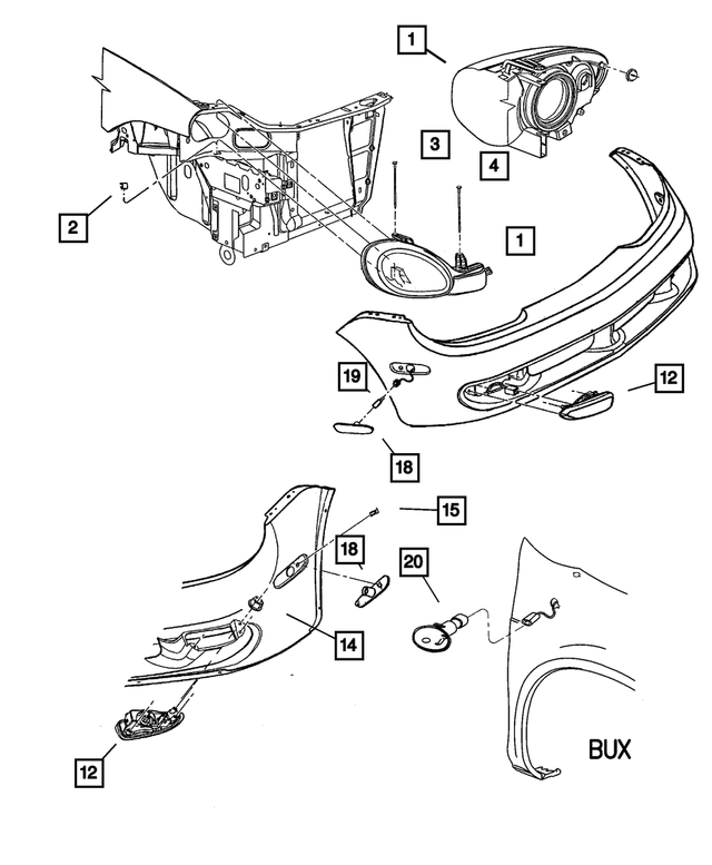 5288512AE - : Headlamp Lamp, Right for Mopar Image