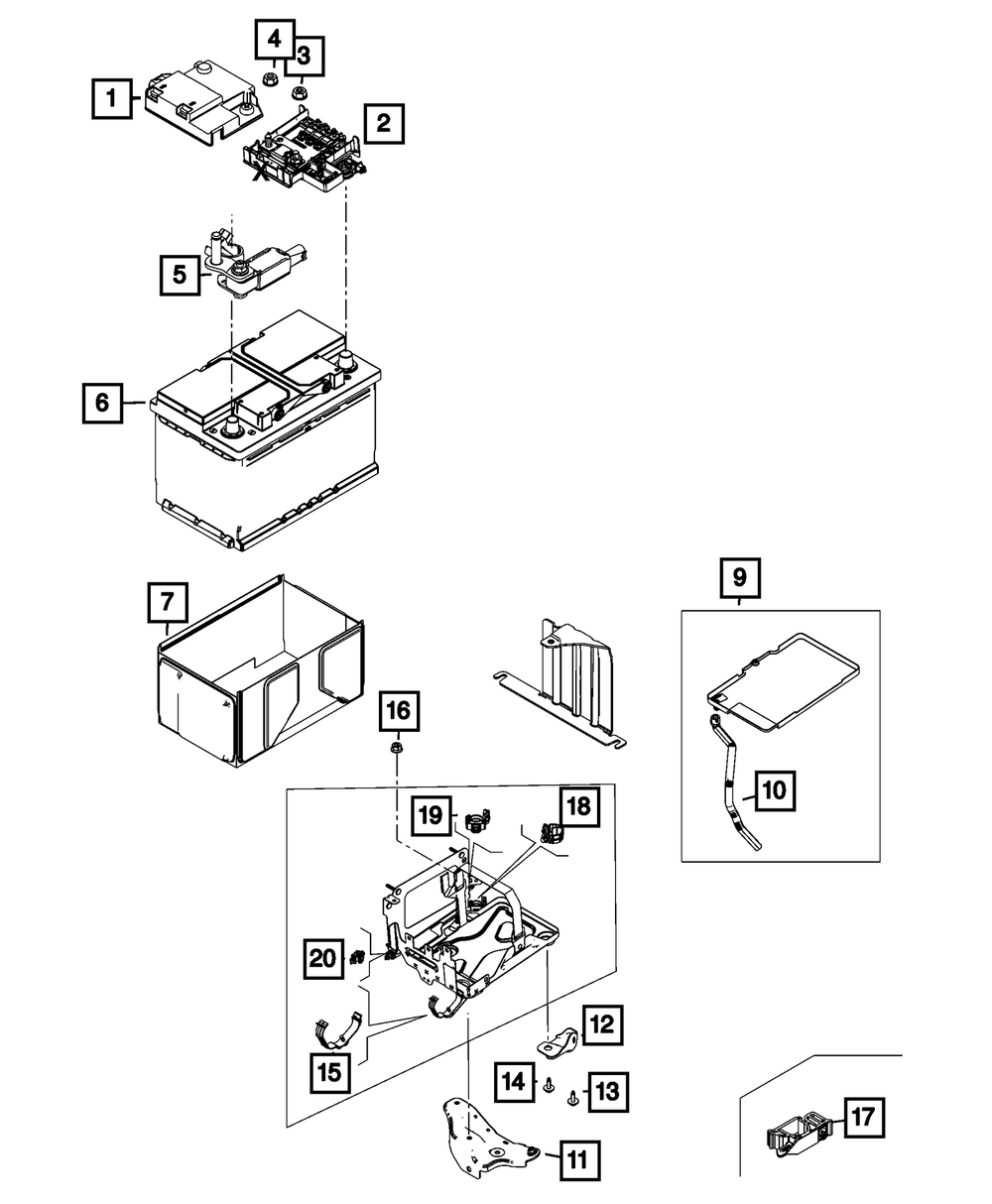 Battery Tray - Mopar (68607110AA)