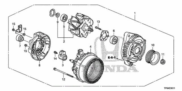 Alternator (Denso) (L4) for 2012 Honda Crosstour #0