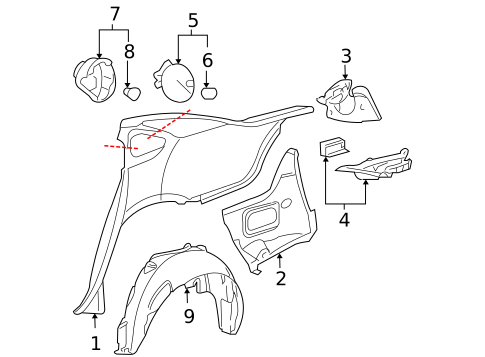 Quarter Panel & Components for 2011 Chevrolet Impala #0