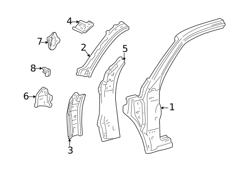 Hinge Pillar for 2004 Toyota Tundra #0
