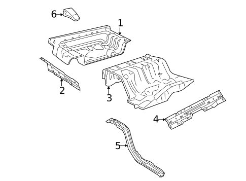 Rear Floor & Rails for 2005 Mercury Grand Marquis #0
