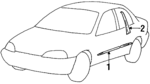 30015315 - Body: Body Side Molding for Chevrolet: Metro Image